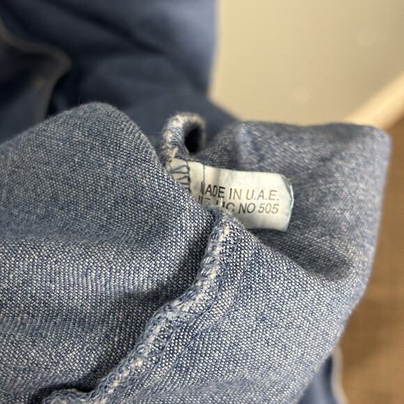 1990s Long Denim Bib Dress Vintage 90s Blue Jean Midi Pinafore True Blue Medium - Picture 4 of 10